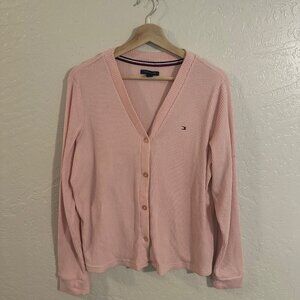 Y Tommy Hilfiger Plus Size Vintage Pink Comfy Cardigan